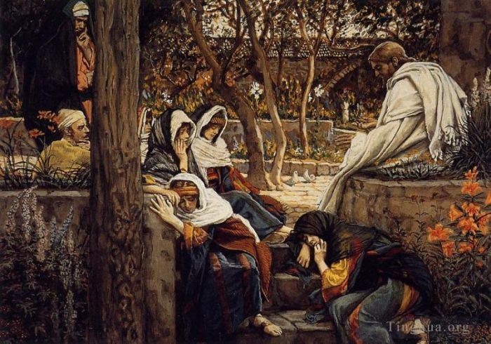 James Tissot Peinture à l'huile - Jésus à Béthanie