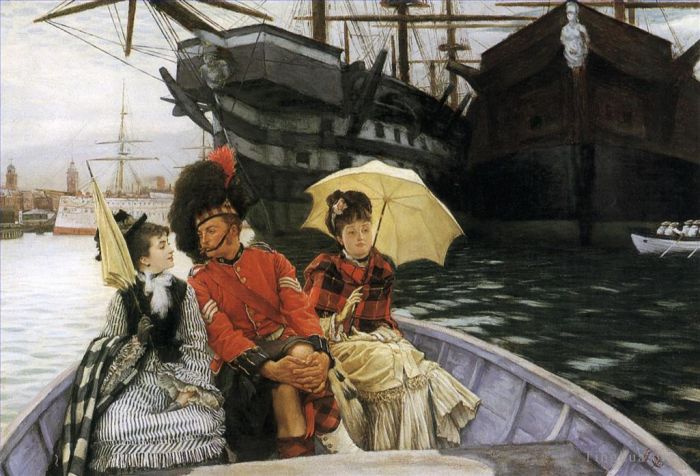 James Tissot Peinture à l'huile - Chantier naval de Portsmouth