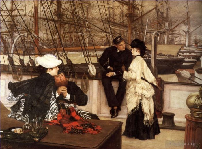 James Tissot Peinture à l'huile - Le capitaine et le second