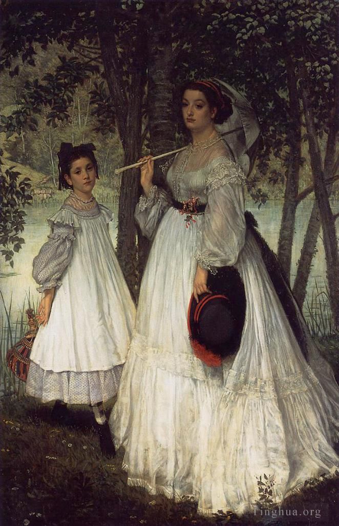 James Tissot Peinture à l'huile - Le portrait des deux sœurs