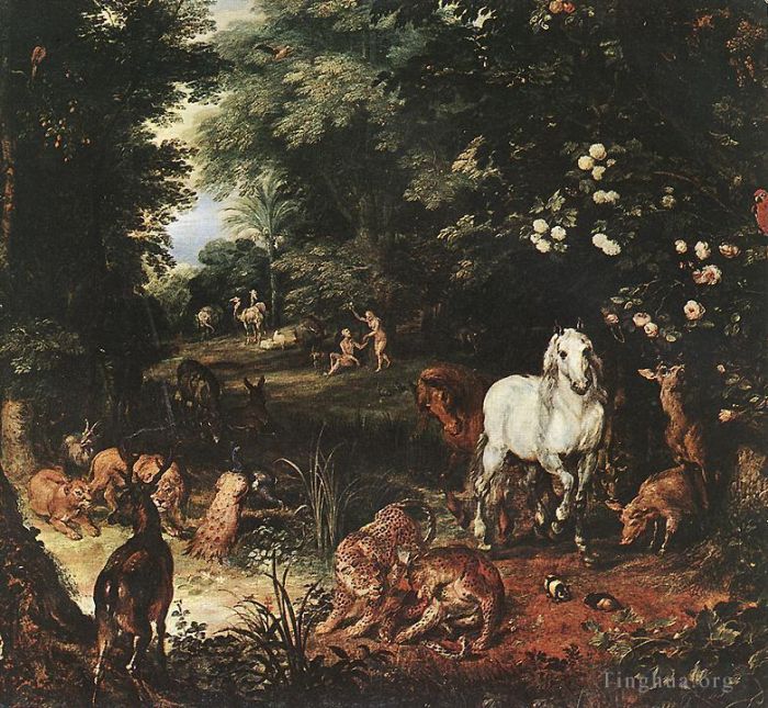 Jan Brueghel the Elder Peinture à l'huile - Le détail du péché originel