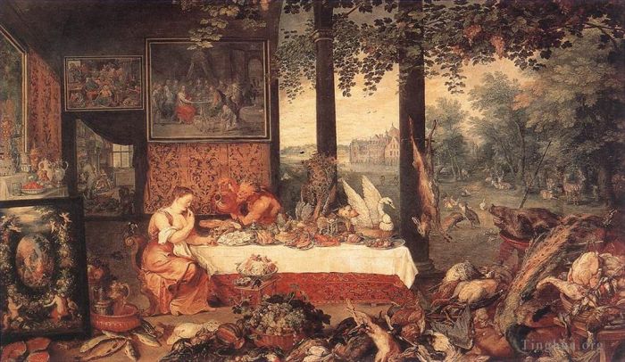 Jan Brueghel the Elder Peinture à l'huile - Le sens de l'ouïe détail 4