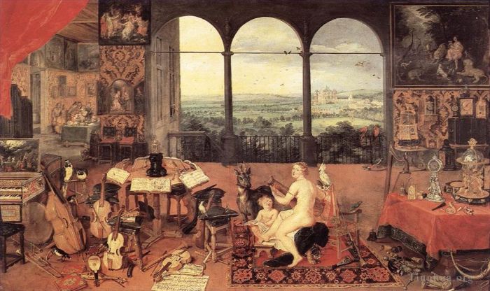 Jan Brueghel the Elder Peinture à l'huile - Le sens de l'ouïe