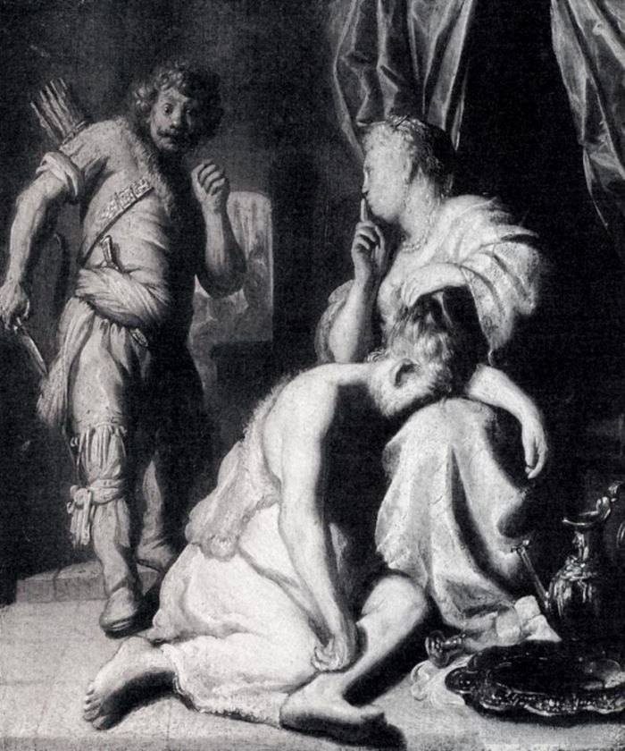 Jan Lievens Peinture à l'huile - Samson et Dalila 1628
