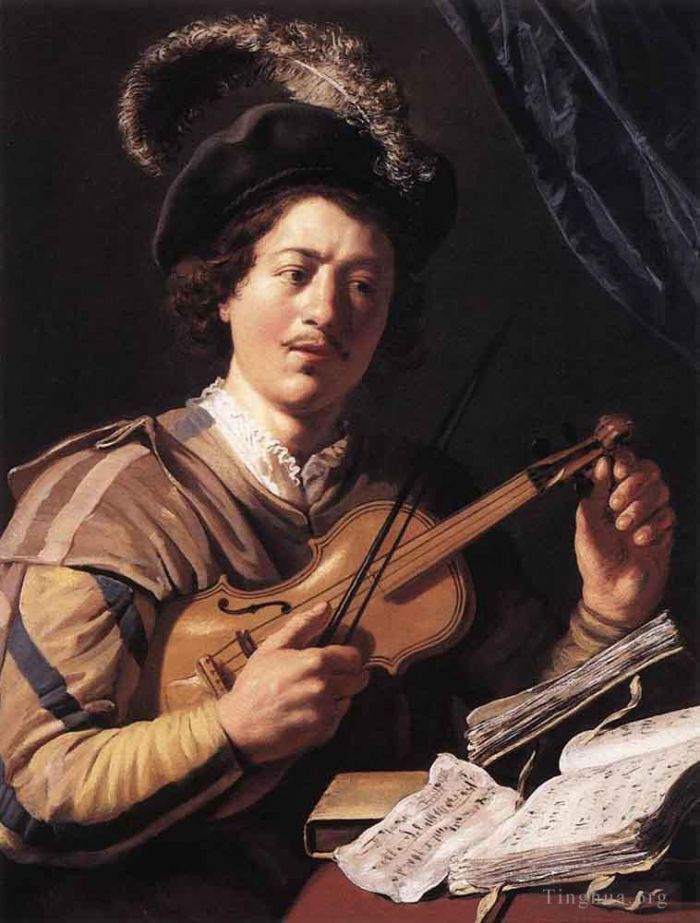 Jan Lievens Peinture à l'huile - Le joueur de violon