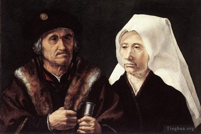 Jan Gossaert Peinture à l'huile - Un couple de personnes âgées