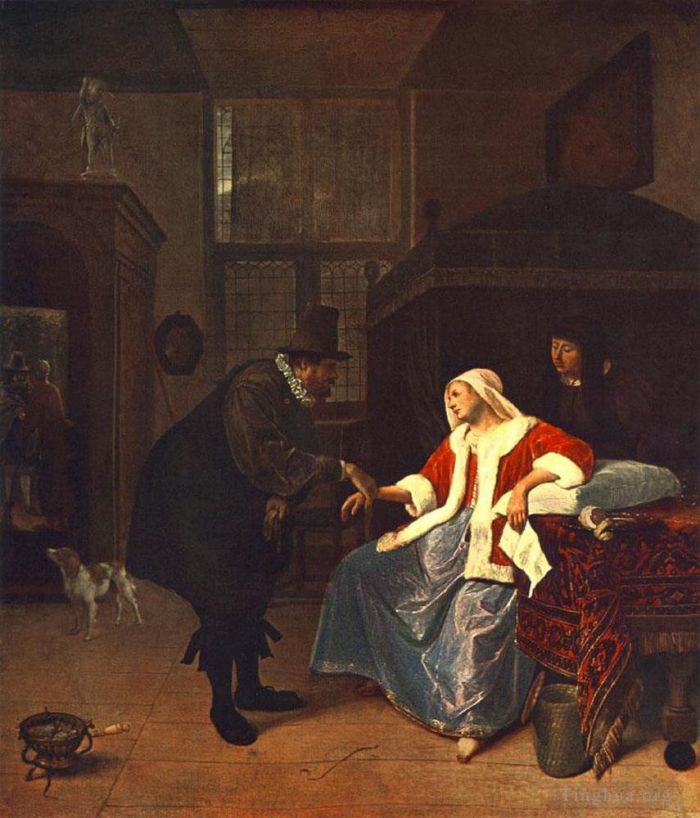 Jan Havickszoon Steen Peinture à l'huile - La maladie d'amour
