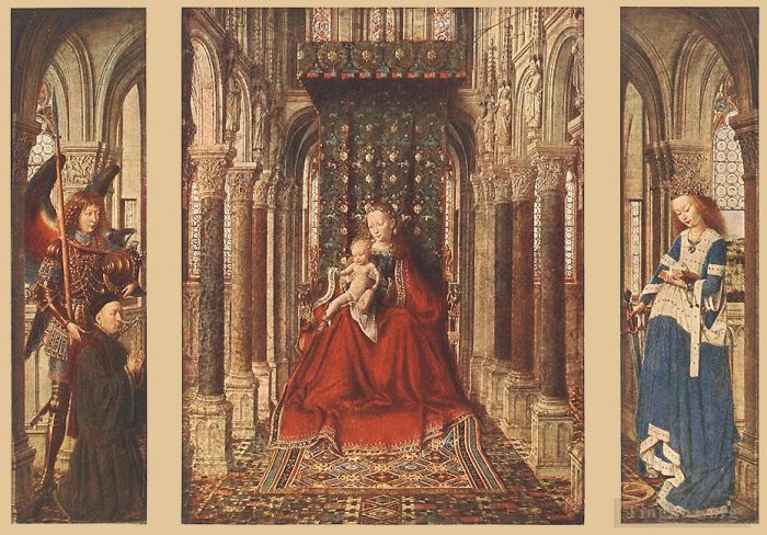 Jan van Eyck Peinture à l'huile - Petit Triptyque