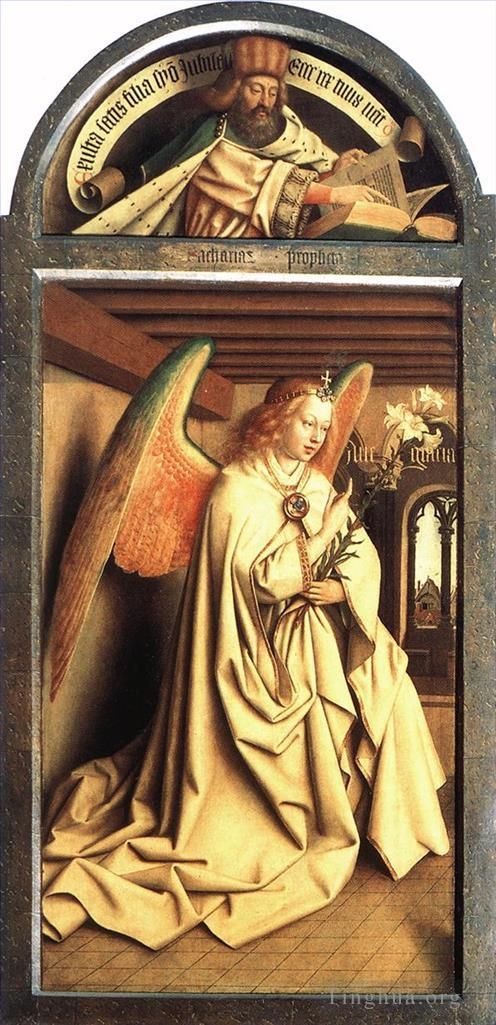 Jan van Eyck Peinture à l'huile - Le retable de Gand Prophète Zacharie Ange de l'Annonciation