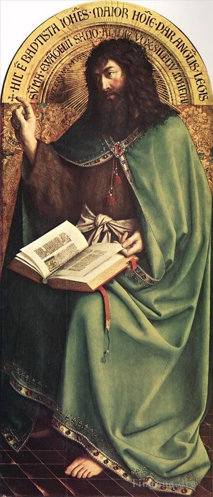 Jan van Eyck Peinture à l'huile - Le retable de Gand de Saint Jean-Baptiste