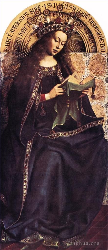 Jan van Eyck Peinture à l'huile - Le retable de Gand Vierge Marie