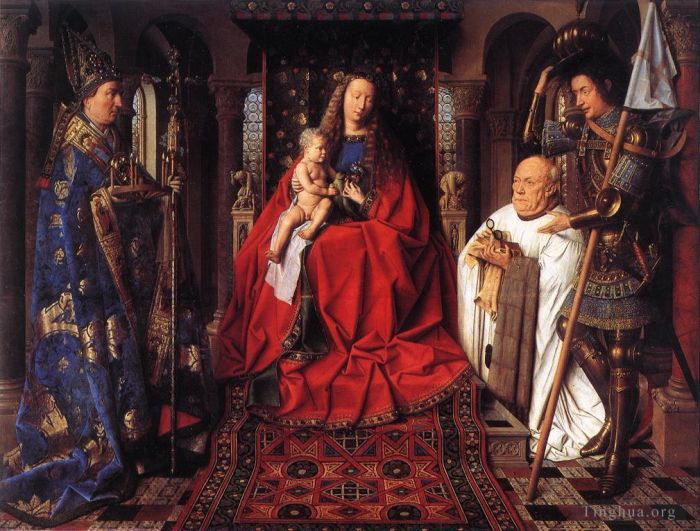 Jan van Eyck Peinture à l'huile - La Madone avec le chanoine van der Paele