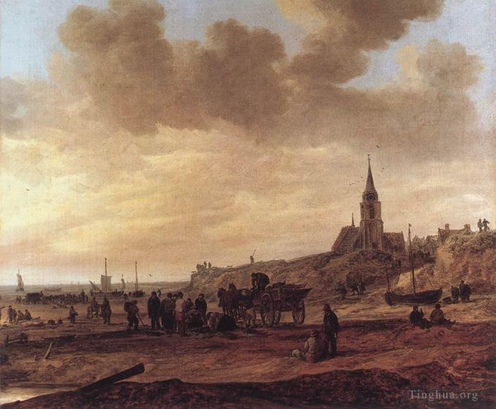 Jan Josephszoon van Goyen Peinture à l'huile - Plage de Scheveningen