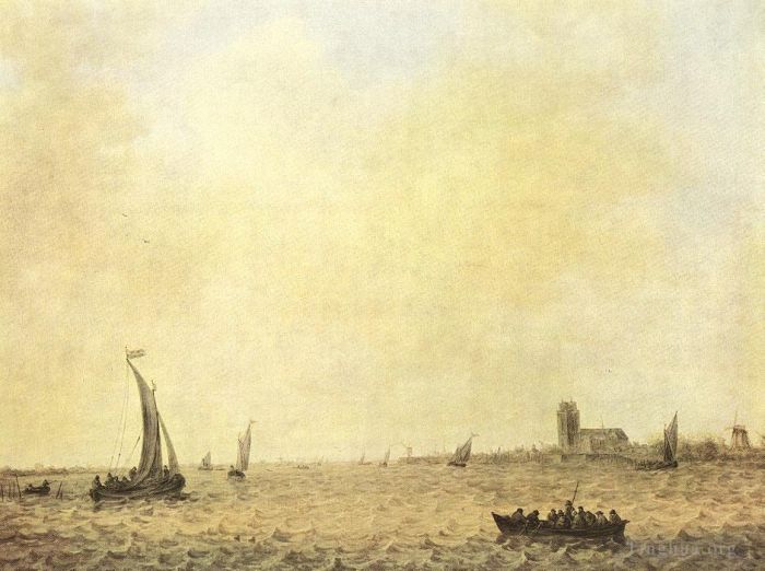 Jan Josephszoon van Goyen Peinture à l'huile - Vue de Dordrecht depuis la Vieille Meuse