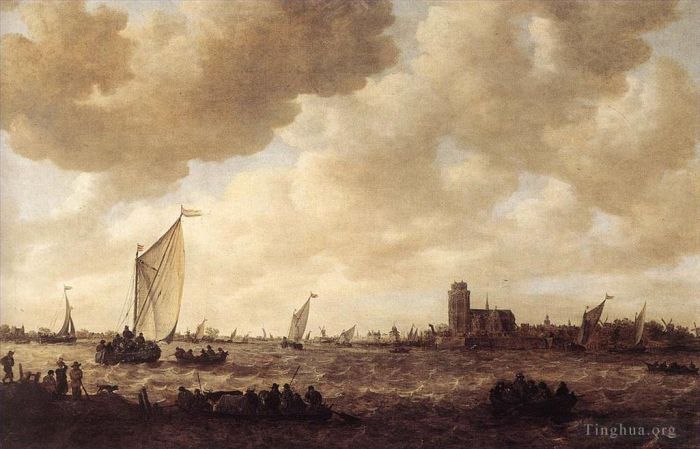 Jan Josephszoon van Goyen Peinture à l'huile - Vue de Dordrecht