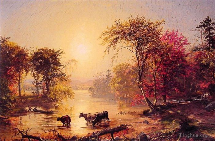 Jasper Francis Cropsey Peinture à l'huile - L'automne en Amérique