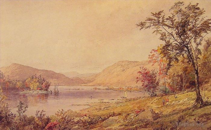 Jasper Francis Cropsey Peinture à l'huile - Lac Greenwood