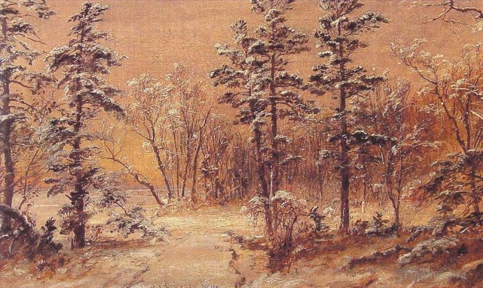 Jasper Francis Cropsey Peinture à l'huile - Forêt d'hiver
