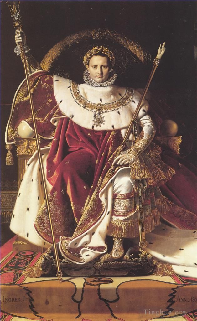 Jean-Auguste-Dominique Ingres Peinture à l'huile - Napoléon Ier sur son trône impérial