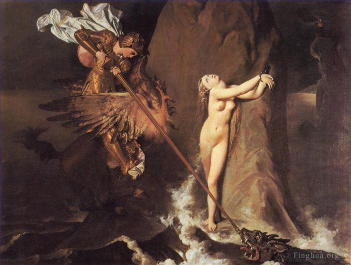 Jean-Auguste-Dominique Ingres Peinture à l'huile - Roger livrant Angélique