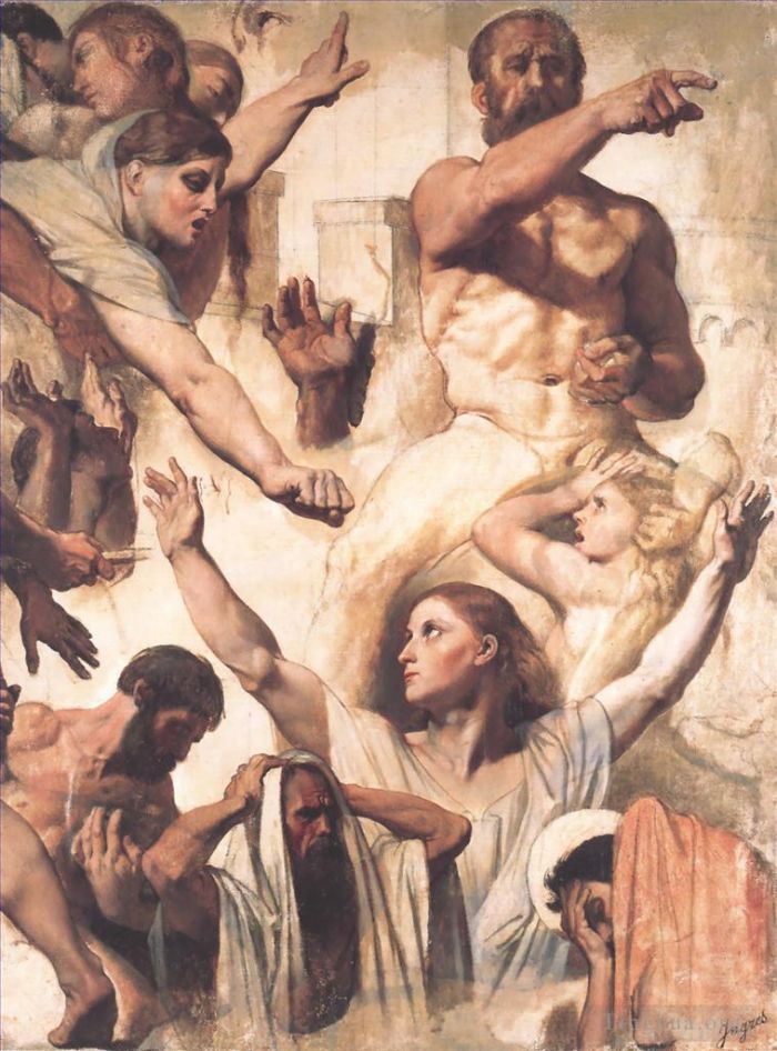 Jean-Auguste-Dominique Ingres Peinture à l'huile - Etude pour Le Martyre de St Symphorien 2