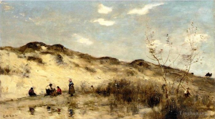 Jean-Baptiste-Camille Corot Peinture à l'huile - Une dune à Dunkerque