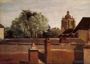 Jean-Baptiste-Camille Corot œuvres - Clocher de l'église Saint Paterne d'Orléans