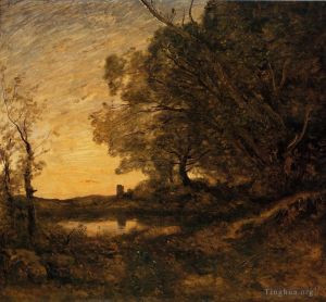 Jean-Baptiste-Camille Corot œuvres - Tour lointaine du soir