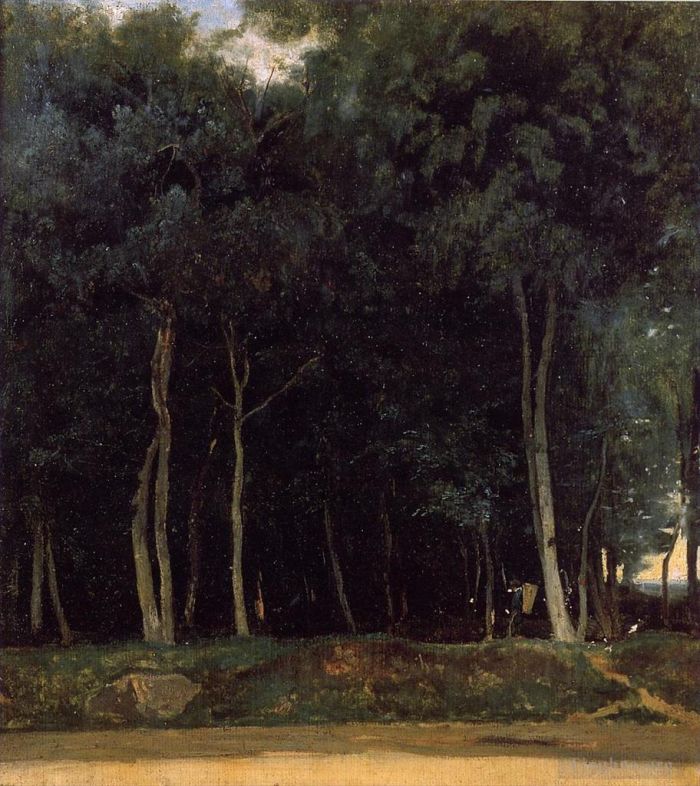 Jean-Baptiste-Camille Corot Peinture à l'huile - Fontainebleau la route du Bas Breau