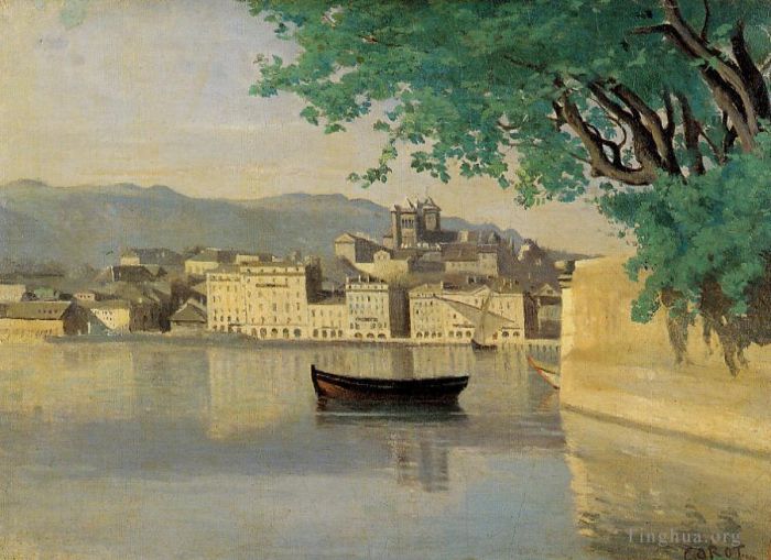 Jean-Baptiste-Camille Corot Peinture à l'huile - Genève Vue d'une partie de la ville