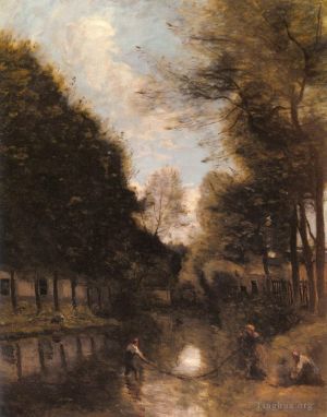Jean-Baptiste-Camille Corot œuvres - Gisors Rivière Bordée D arbres