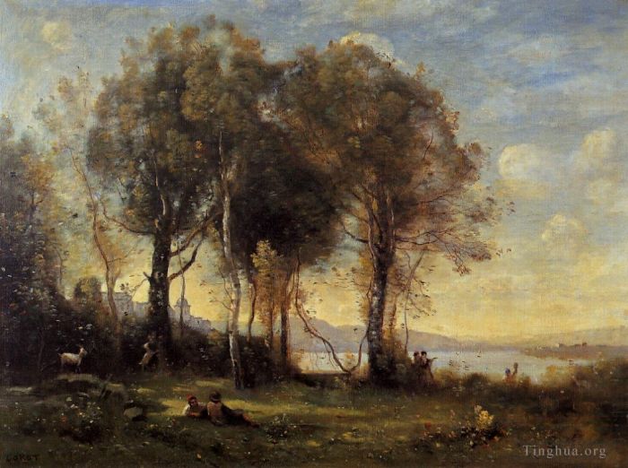 Jean-Baptiste-Camille Corot Peinture à l'huile - Chevriers des îles Borromées