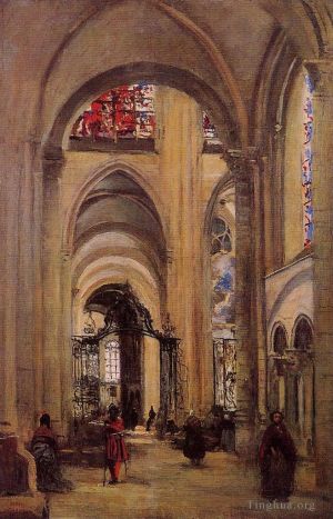 Jean-Baptiste-Camille Corot œuvres - Intérieur de la Cathédrale de Sens