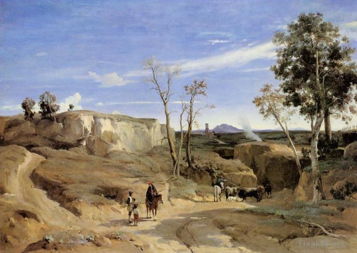Jean-Baptiste-Camille Corot Peinture à l'huile - La Cervara la campagne romaine