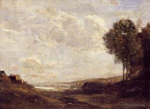 Jean-Baptiste-Camille Corot œuvres - Paysage au bord du lac