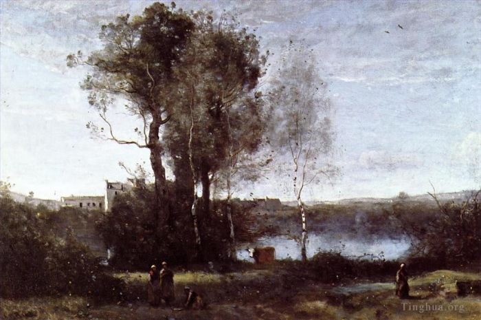 Jean-Baptiste-Camille Corot Peinture à l'huile - Grande Ferme de Métayage