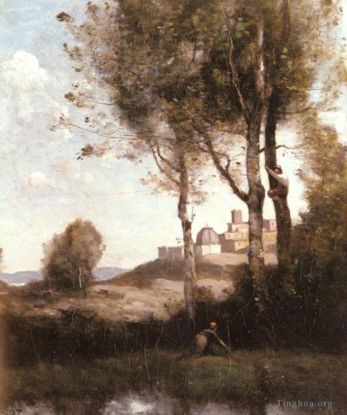 Jean-Baptiste-Camille Corot Peinture à l'huile - Les Denicheurs Toscans