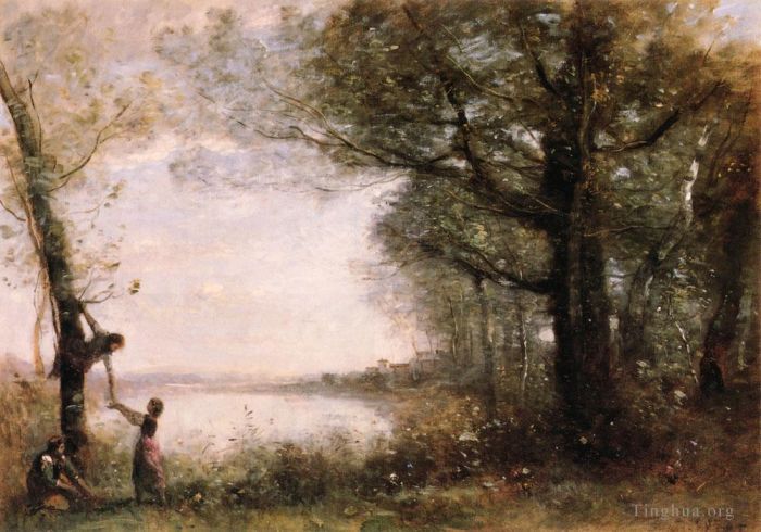 Jean-Baptiste-Camille Corot Peinture à l'huile - Les Petits Dénicheurs