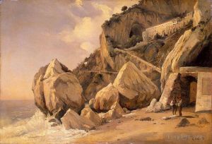Jean-Baptiste-Camille Corot œuvres - Rochers à Amalfi