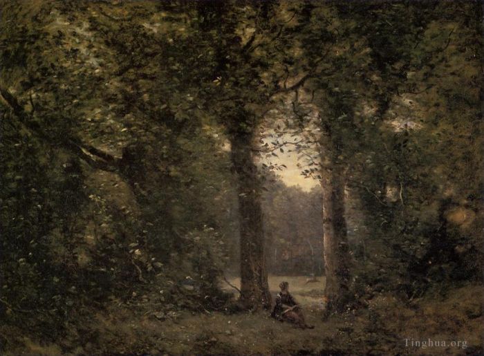 Jean-Baptiste-Camille Corot Peinture à l'huile - Souvenir de Ville d'Avray