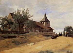 Jean-Baptiste-Camille Corot œuvres - L'église de Lormes