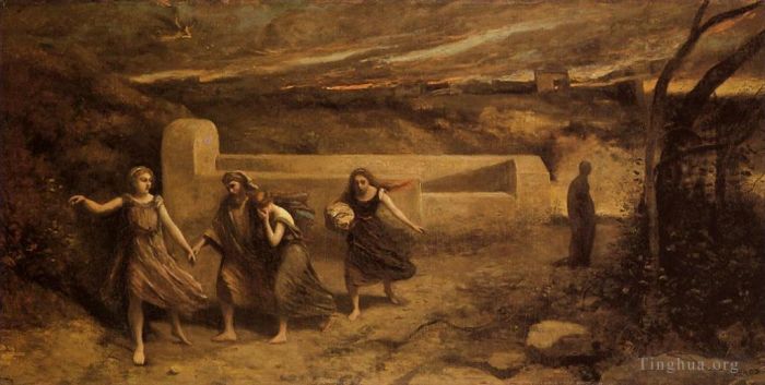 Jean-Baptiste-Camille Corot Peinture à l'huile - La destruction de Sodome