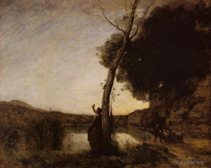 Jean-Baptiste-Camille Corot Peinture à l'huile - L'étoile du soir