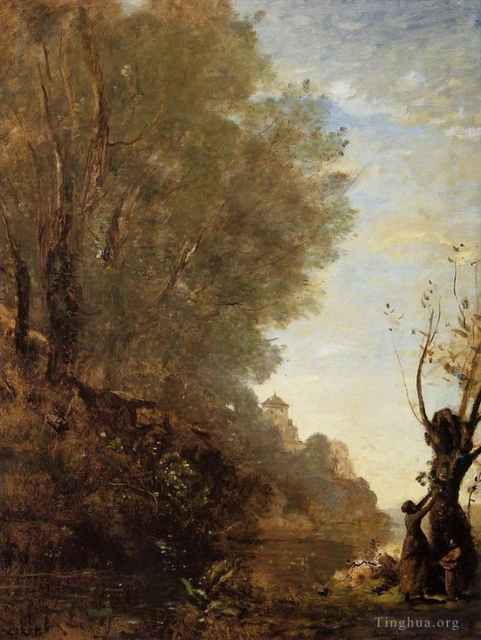 Jean-Baptiste-Camille Corot Peinture à l'huile - L'île heureuse