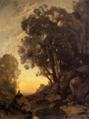 Jean-Baptiste-Camille Corot œuvres - La soirée des chevriers italiens