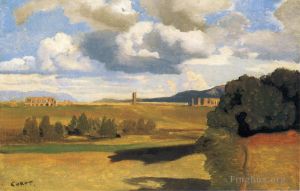 Jean-Baptiste-Camille Corot œuvres - La campagne romaine avec l'aqueduc claudien