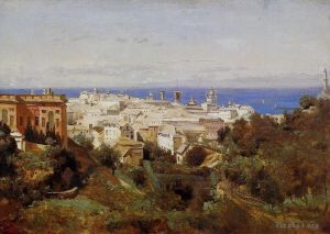 Jean-Baptiste-Camille Corot œuvres - Vue de Gênes depuis la promenade d'Acqua Sola