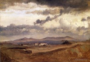 Jean-Baptiste-Camille Corot œuvres - Vue de la campagne romaine