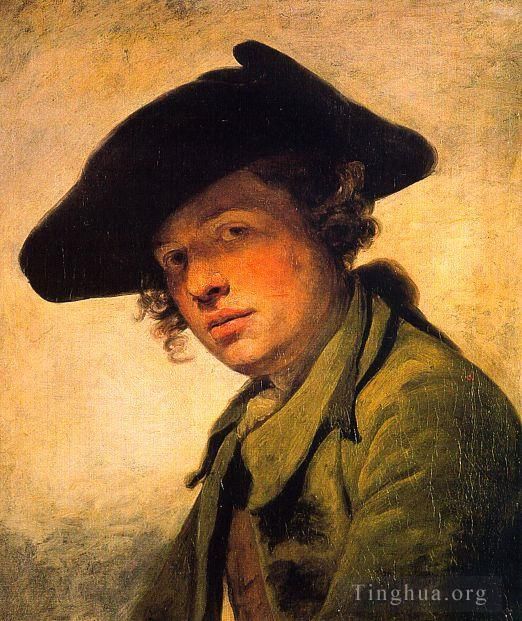 Jean-Baptiste Greuze Peinture à l'huile - Un jeune homme au chapeau