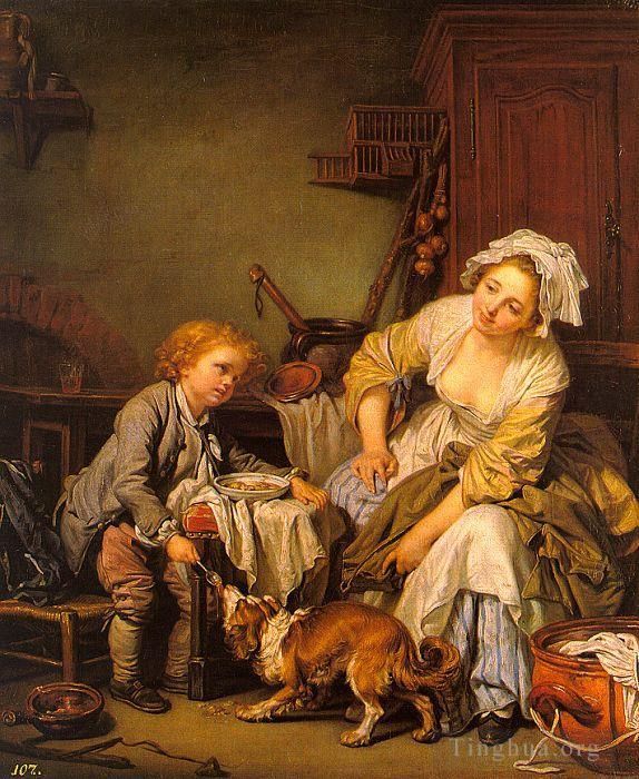 Jean-Baptiste Greuze Peinture à l'huile - L'enfant gâté